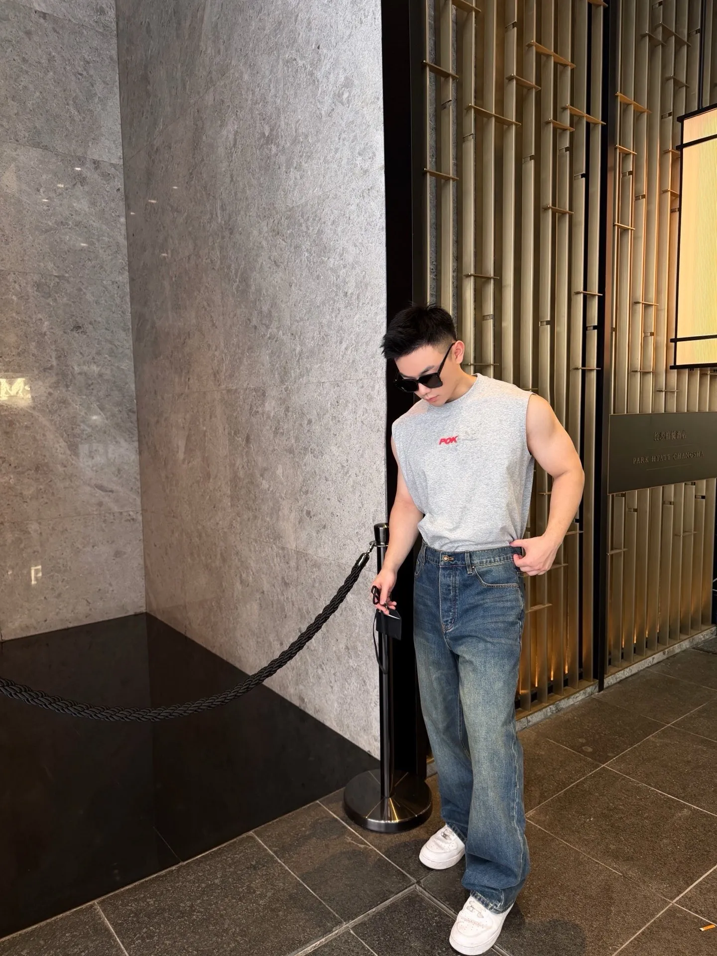 Louis Vuitton/Louis Vuitton back pocket leather jeans